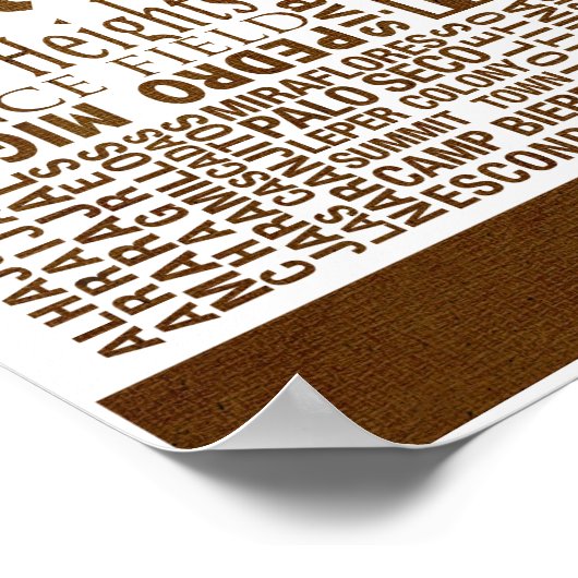 Poster Emplacements PCZ sur papier ancien avec bordure (Coin)