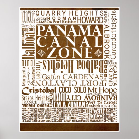 Poster Emplacements PCZ sur papier ancien avec bordure (Devant)