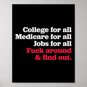 Poster Emplois College Medicare pour tous autour et décou