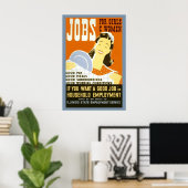 Poster emplois pour les filles et les femmes (Bureau à domicile)