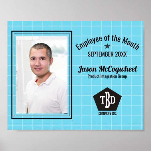 Poster Employé couleur personnalisé du certificat de mois (Devant)