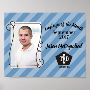 Poster Employé couleur personnalisé du certificat de mois