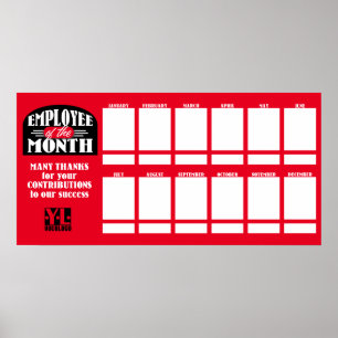 Poster Employé de couleur personnalisé du mois affichage 