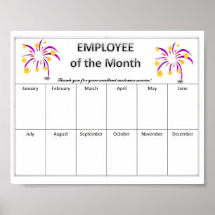 Poster Employé de démarrage modifiable du mois