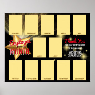 Poster Employé de la photo étoile d'or de la reconnaissan