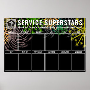 Poster Employé de l'affichage photo Fireworks du mois