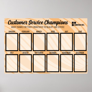 Poster Employé de l'onde de couleur du mois affichage pho