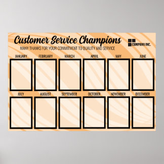Poster Employé de l'onde de couleur du mois affichage pho