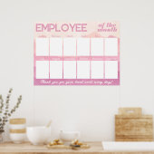 Poster Employé de photo rose personnalisé de l'affichage  (Cuisine)