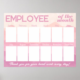 Poster Employé de photo rose personnalisé de l'affichage 