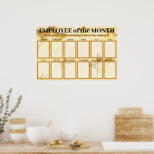 Poster Employé des étoiles d'or du mois affichage photo (Cuisine)