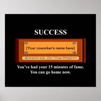 Poster Employé drôle du mois Votre nom Plaque
