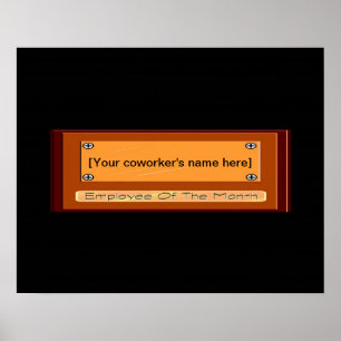 Poster Employé drôle du mois Votre nom Plaque
