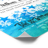 Poster Employé du certificat du mois en bleu vert étoiles (Coin)