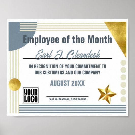 Poster Employé du certificat du mois ou téléchargement (Devant)