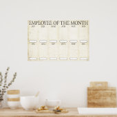 Poster employé du mois affichage pour les photos 4x6 (Cuisine)