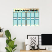 Poster employé du mois affichage pour les photos 4x6 (Bureau à domicile)