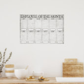 Poster employé du mois affichage pour les photos 4x6 (Cuisine)