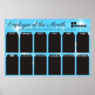 Poster employé du mois affichage pour les photos 4x6