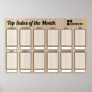 Poster employé du mois affichage pour les photos 4x6