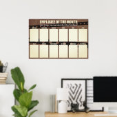 Poster employé du mois affichage pour les photos 4x6 (Bureau à domicile)