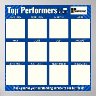 Poster employé haut-performer du mois affichage photo