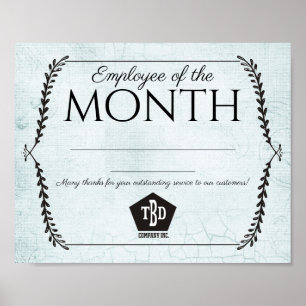 Poster Employé papier âgé du certificat de mois