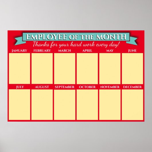 Poster Employé photo couleur personnalisée du mois (Devant)