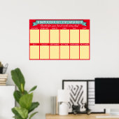 Poster Employé photo couleur personnalisée du mois (Bureau à domicile)