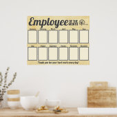 Poster Employé photo de l'affichage de la reconnaissance  (Cuisine)