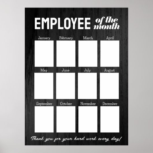 Poster Employé photo noir personnalisé de l'affichage du (Devant)