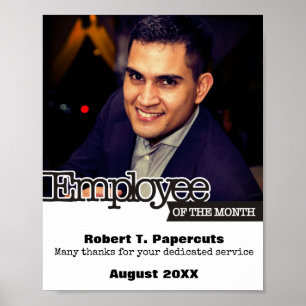 Poster Employé photo personnalisé du certificat de mois