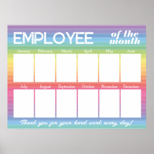 Poster Employé photo personnalisé du mois Coloré