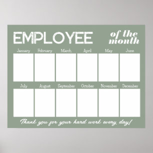 Poster Employé photo personnalisé du mois Sage Green