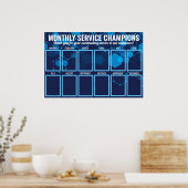 Poster Employé techno bleu du mois photo affichage (Cuisine)