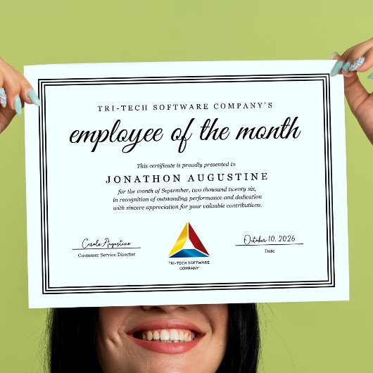 Poster Employee of the Month Certificate