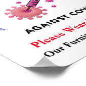 Poster Employés Commerciaux Vaccinés Contre Covid (Coin)