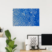 Poster Empreinte bleue agrandie (Bureau à domicile)
