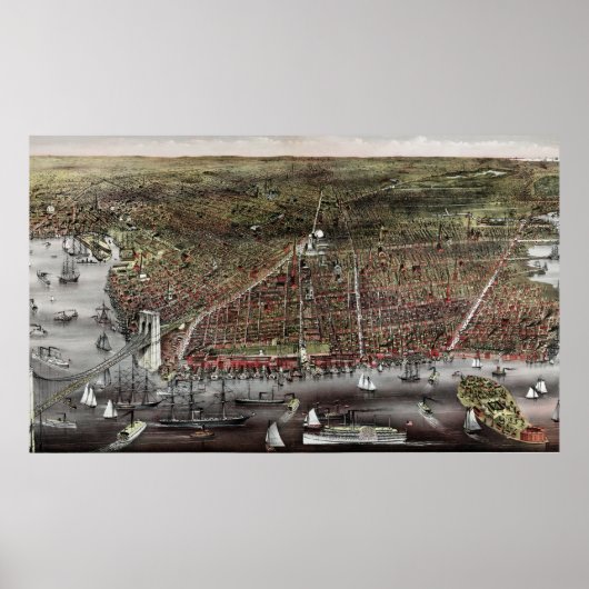 Poster Empreinte Currier et Ives de Brooklyn, 1886 (Devant)