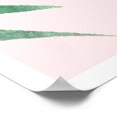 Poster Empreinte d'affiche botanique verte et rose (Coin)