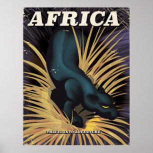 Poster Empreinte d'affiche de voyage vintage Afrique