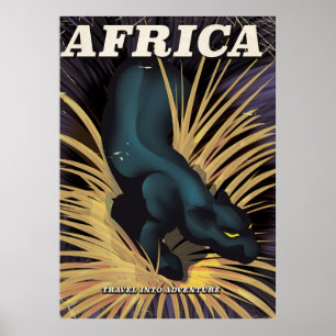 Poster Empreinte d'affiche de voyage vintage Afrique