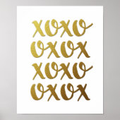 Poster empreinte d'affiche xoxo or typographie (Devant)
