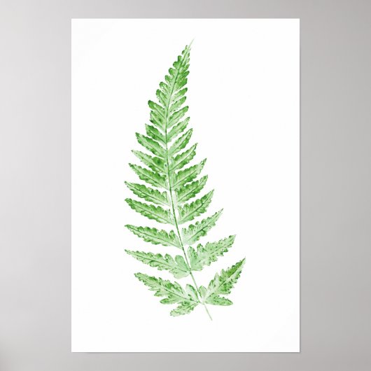 Poster Empreinte d'aquarelle verte de la feuille de fleur (Devant)