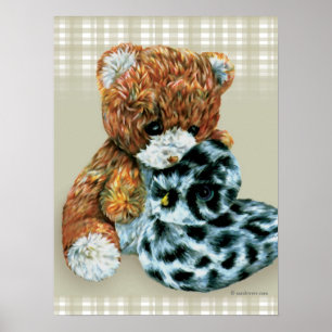 Poster Empreinte de boudins d'ours en peluche