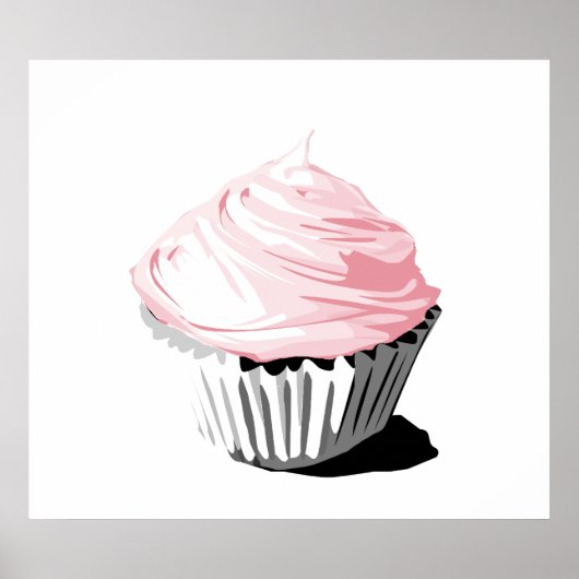 Poster Empreinte de cupcake rose (Devant)