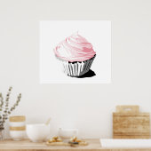 Poster Empreinte de cupcake rose (Cuisine)