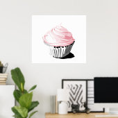 Poster Empreinte de cupcake rose (Bureau à domicile)