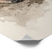 Poster Empreinte de Faon, Art Imprimable de Faon Endormi, (Coin)