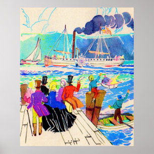 Poster Empreinte de la course de yachts du XIXe siècle